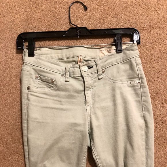 Rag & Bone Mint Colour Skinny Jeans - Picture 5 of 6